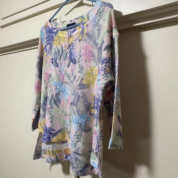 Nally & Millie USA, 3/4 length sleeve, multi, mellow colors tunic, size S - Picture 5 of 9